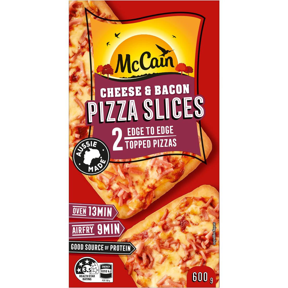 McCain Cheese & Bacon Pizza Slices 2pk 600g