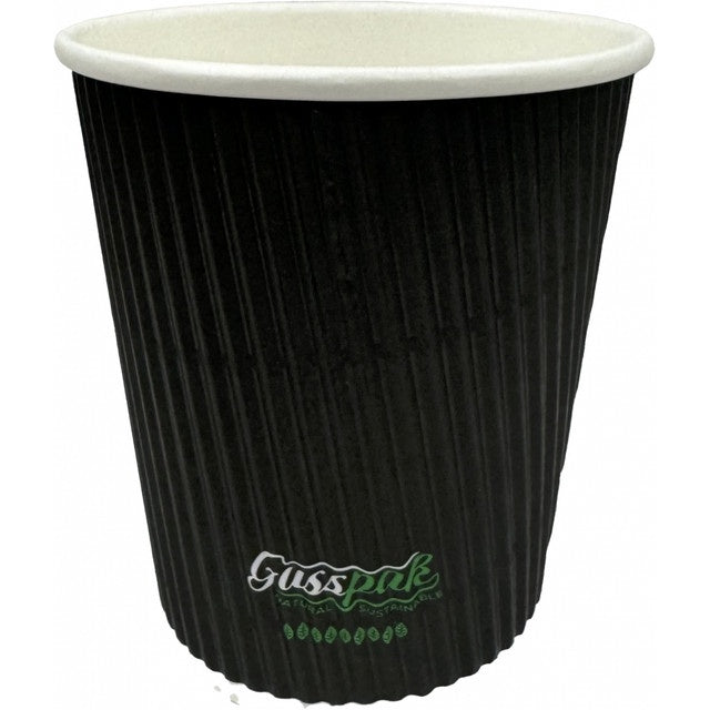Gusspak Black Ripple Double Wall Coffee Cup 12oz 25pk