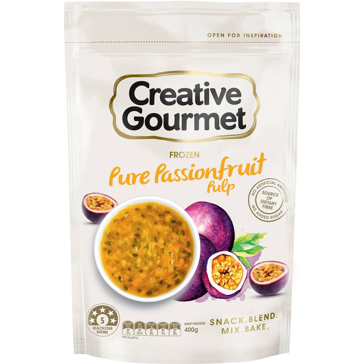 Creative Gourmet Pure Passionfruit Pulp 400g