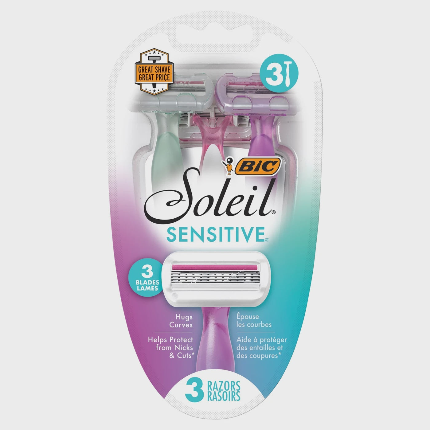 BIC Soleil Sensitive Razor 3pk