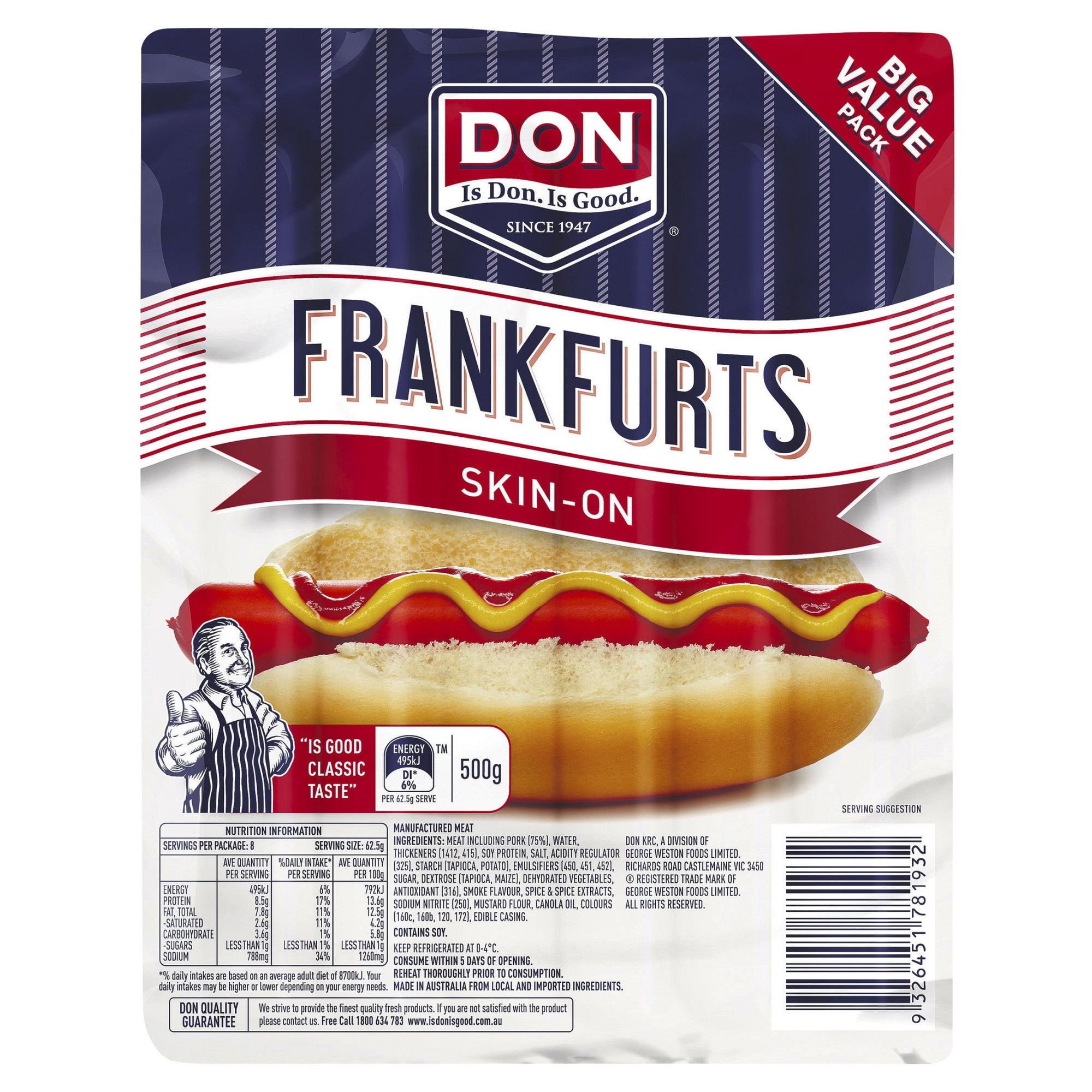 Don Frankfurts Skin On 500g