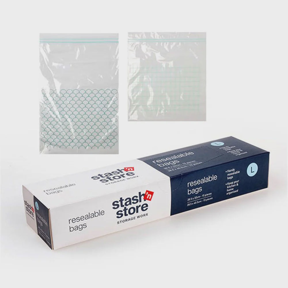 Stash n Store Large Resealable Bags 30pk