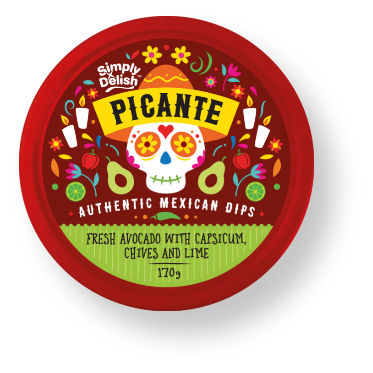 Picante Avocado Capsicum Chives & Lime Mexican Dip 170g