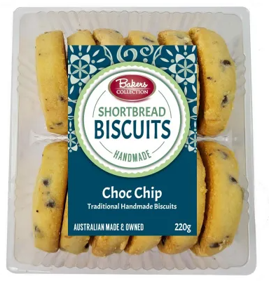 Bakers Collection Choc Chip Shortbread Biscuits 220g