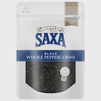 Saxa Whole Black Peppercorns 190g