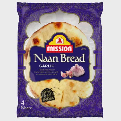 Mission Garlic Naan Bread 4pk 280g
