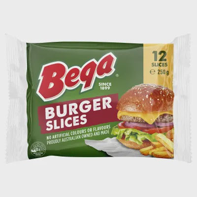 Bega Burger Cheese Slices 250g 12pk