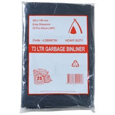 Heavy Duty Bin Liners 73l 25pk