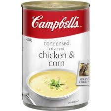 Campbells Cream of Chicken & Corn Condensed Soup 410g