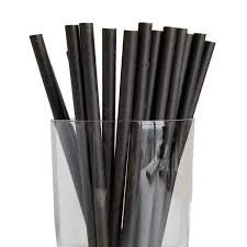 Jumbo Black Straws Oxo-Bio 75pk