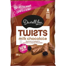 Darrell Lea Milk Chocolate Twists 200g