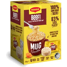 Maggi Beef 2 Minute Noodles Mug 4pk 240g