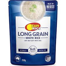 Sunrice Long Grain White Rice Microwave Pouch 250g