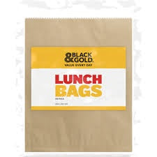 Black & Gold Paper Lunch Bags 100pk