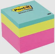 Post It Brights  Sticky Notes Mini Memo Cube 48mm x 48mm