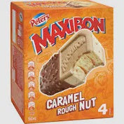 Peters Caramel Rough Nut Maxibon Ice Creams 4pk
