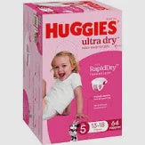 Huggies Girls Ultradry Nappies Size 5 64pk