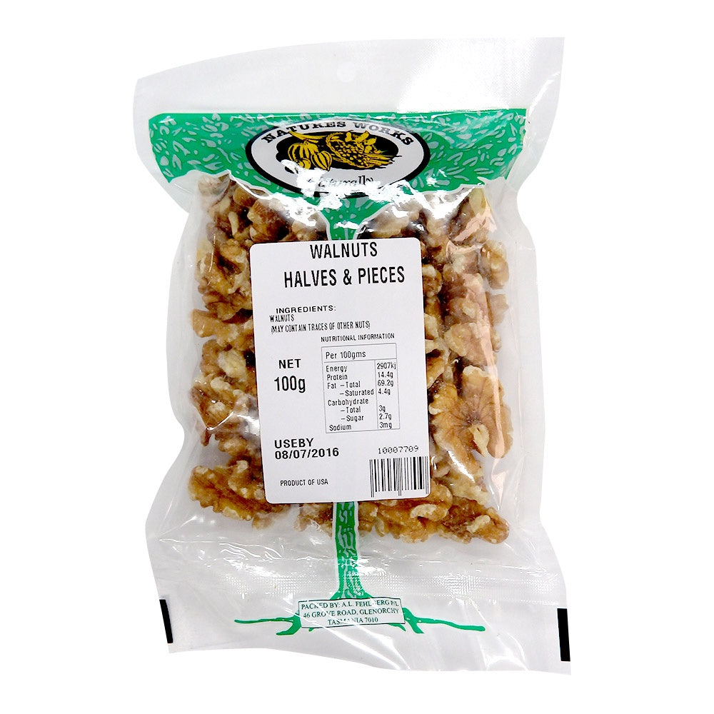 Natures Works Walnuts Halves & Pieces 200g