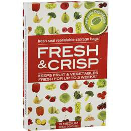 Fresh & Crisp Medium Vegetable Storage Resealable Bags 10pk