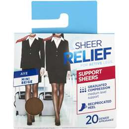 Sheer Relief Mini Beige Support Pantyhose