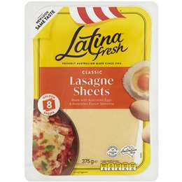 Latina Fresh Classic Lasagne Sheets 8pk 375g