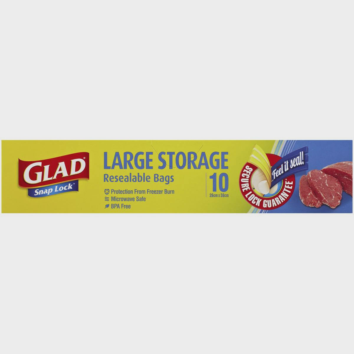 Glad Bag Snaplock Storage Bag 26cm x 38cm 10pk