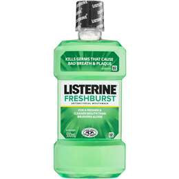 Listerine Fresh Burst Mouthwash with Flouride 500ml