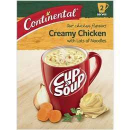 Continental Creamy Chicken Lots of Noodles Cup a Soup 60g 2pk