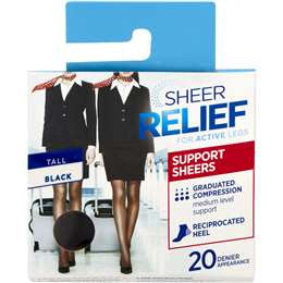 Sheer Relief Black Support Pantyhose