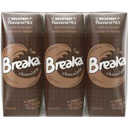 Breaka Chocolate Flavoured Milk 250ml 6pk