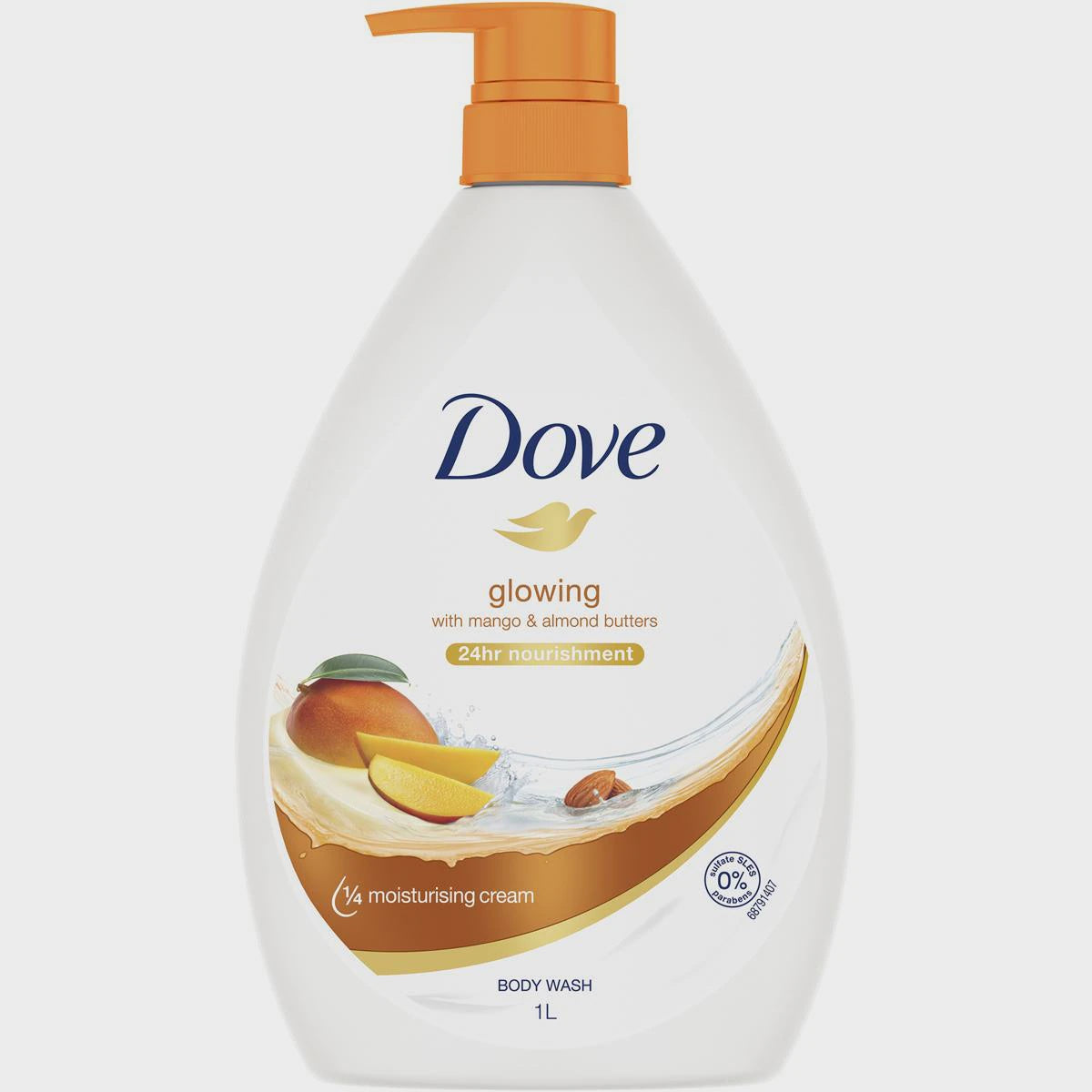 Dove Glowing Mango & Almond Butters Body Wash 1l