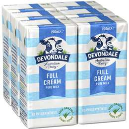 Devondale Full Cream Milk  6pk 200ml