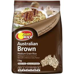 SunRice Brown Medium Grain Rice 1kg