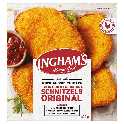 Ingham Original Chicken Breast Schnitzel 400g 4pk