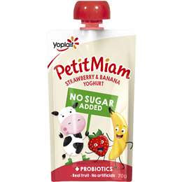 Yoplait Strawberry & Banana Petit Miam Pouch 70g