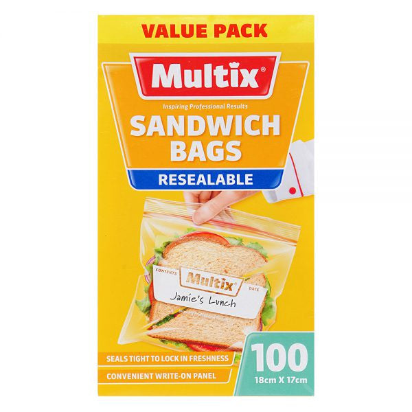 Multix Resealable Sandwich Bags 100pk