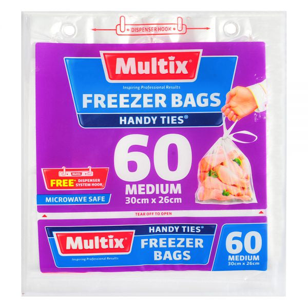 Multix Medium with Handles Tear Off Freezer Bags 60pk