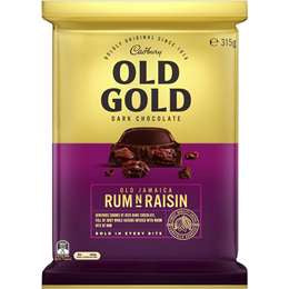 Cadbury Old Gold Old Jamaica Rum n Raisin Chocolate Block 315g