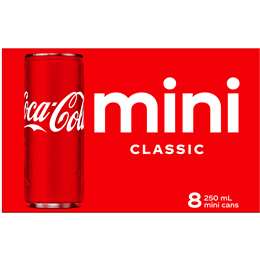 Coca-Cola Classic Mini Coke Cans 250ml 8pk