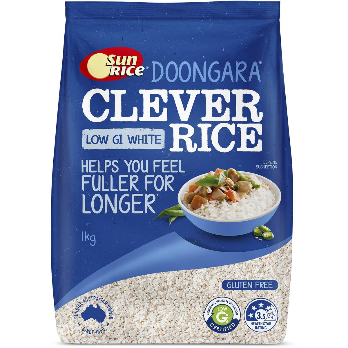 Sunrice Clever Low Gi White Rice 1kg