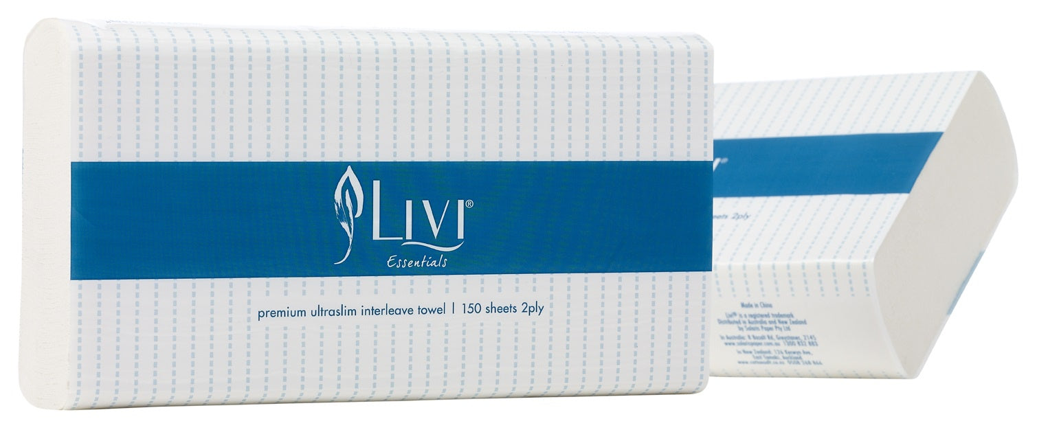 Livi Essentials 1415 Premium Ultraslim Hand Towel 2ply 150sh 16pk