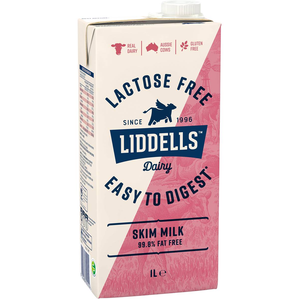 Liddells Lactose Free Skim Long Life Milk 1l