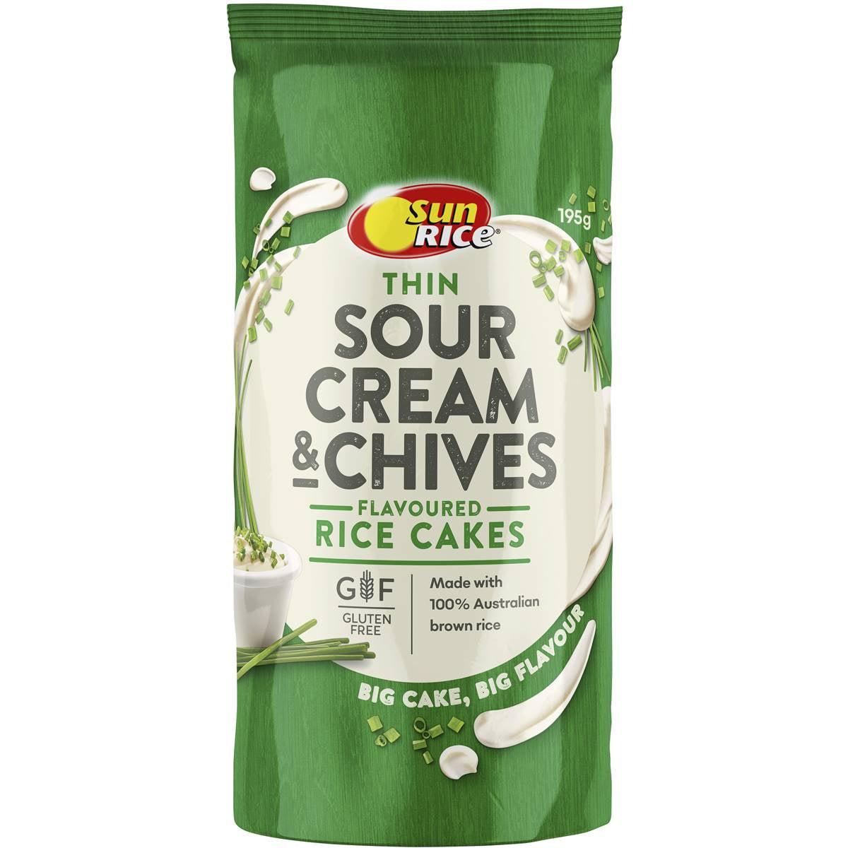 Sun Rice Sour Cream & Chives Thin Rice Cakes 160g