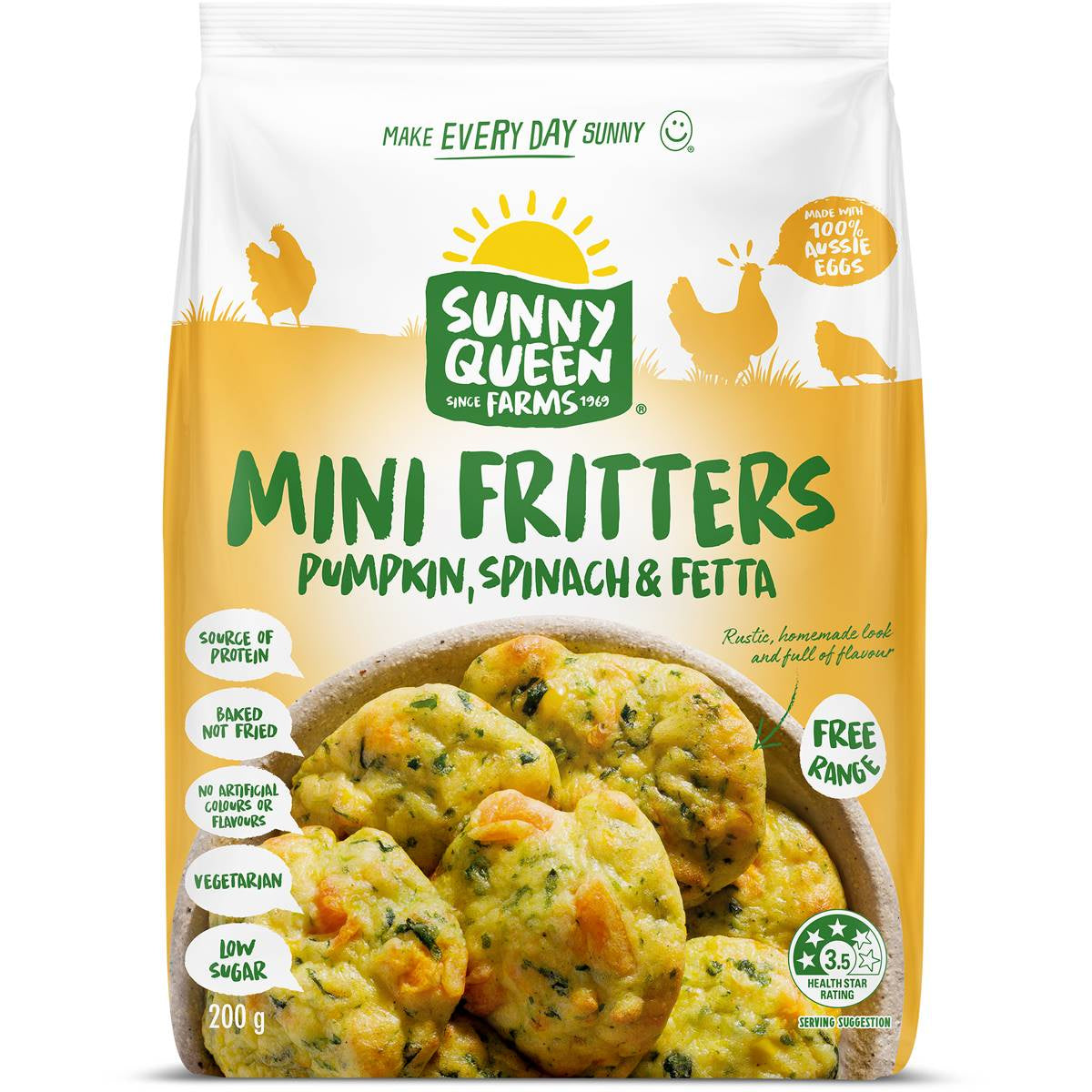 Sunny Queen Pumpkin Spinach & Fetta Mini Fritters 200g