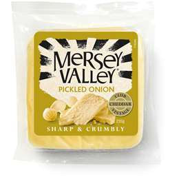 Mersey Valley Pickled Onion Cheddar Cheese 235g