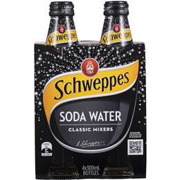 Schweppes Soda Water Bottles 300ml 4pk