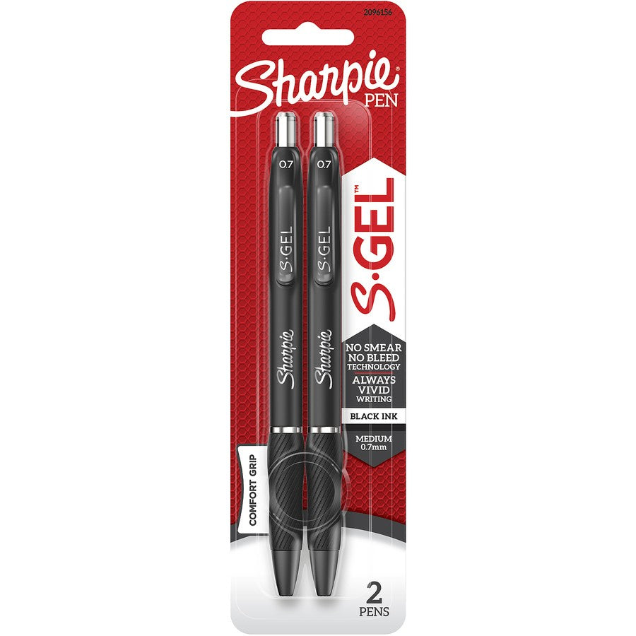 Sharpie S-Gel Black Pen 0.7mm 2pk