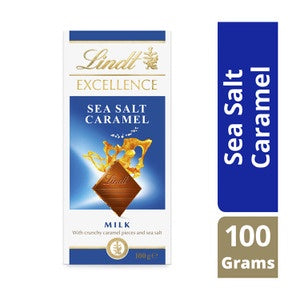 Lindt Excellence Sea Salt Caramel Milk Chocolate Block 100g