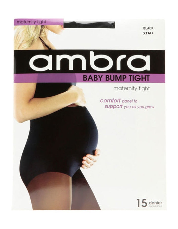 Ambra Black Baby Bump Pantyhose 1pk