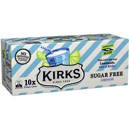 Kirks No Sugar Lemonade Cans 375ml 10pk